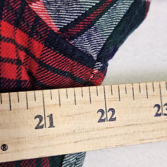 Vineyard Vines Mens Whale Plaid Flannel Shirt M Christmas Holiday Green Red Logo - Picture 13 of 16